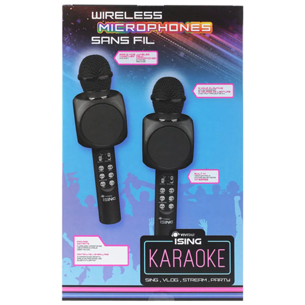 Ising Dual Wireless Karaoke Microphones with Built-In Speaker (ISK102)