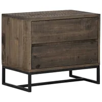 Elena Rustic Country 2-Drawer Nightstand - Light Brown