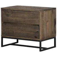 Elena Rustic Country 2-Drawer Nightstand - Light Brown