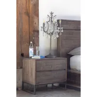 Elena Rustic Country 2-Drawer Nightstand - Light Brown