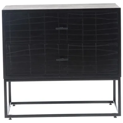 Atelier Contemporary 2-Drawer Nightstand - Black