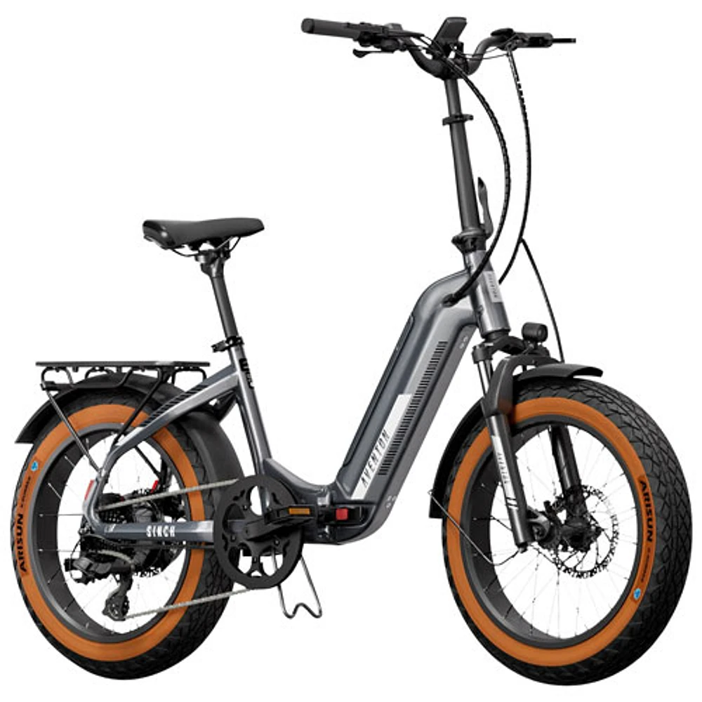 Aventon Sinch.2 500 W Electric City Bike with up to 89km Battery Range - Quick Silver