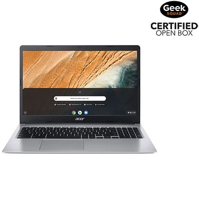 Boîte ouverte - Chromebook de 15,6 po CB315 d'Acer - Argenté (Celeron N4020 de 1,1 GHz/eMMC 128 Go/RAM 8 Go/ChromeOS)