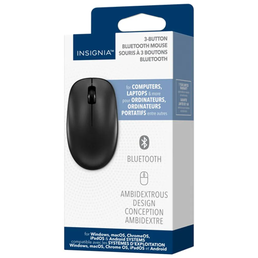 Souris optique sans fil ambidextre d'Insignia - Noir - Exclusivité Best Buy