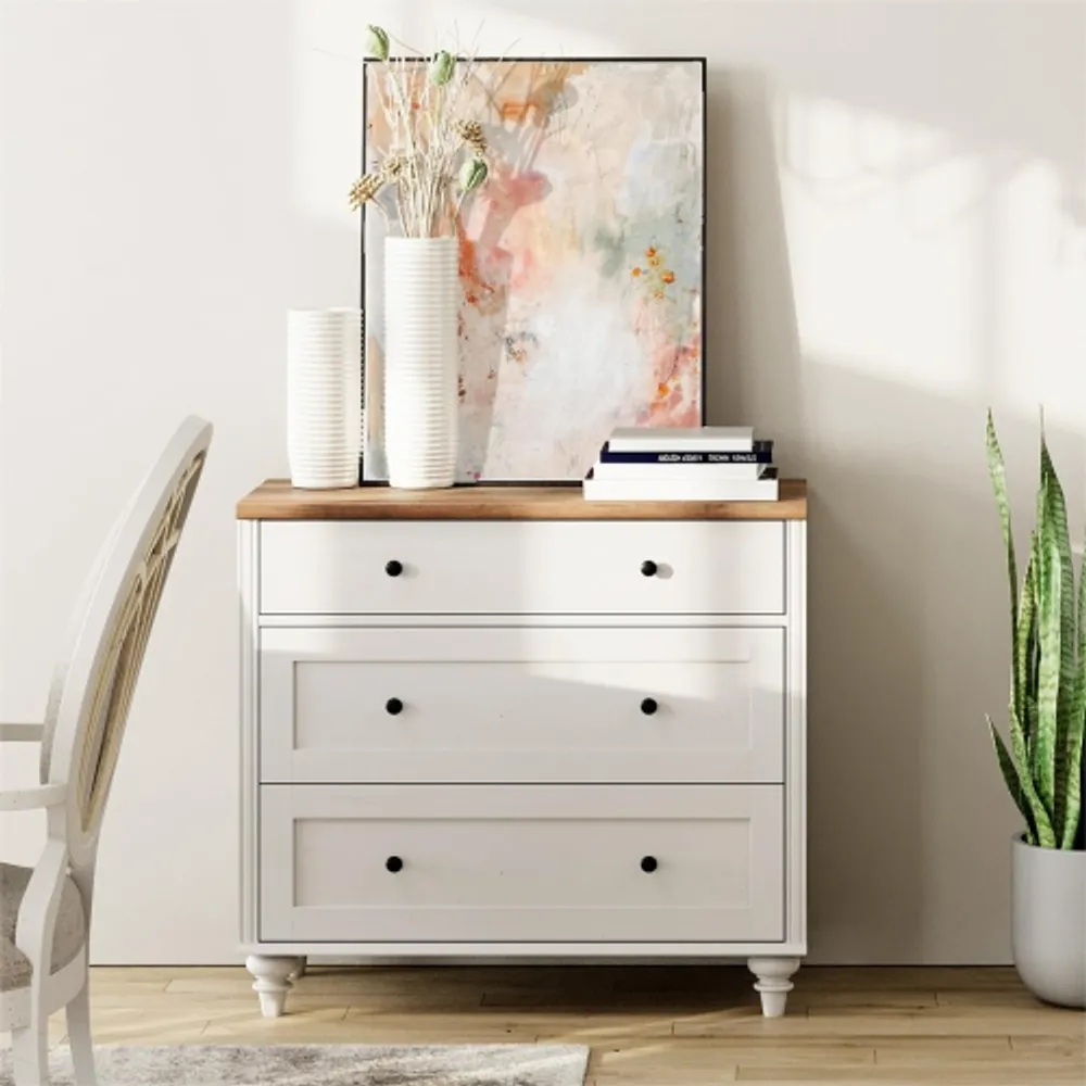 WAMPAT Dresser for Bedroom with 3 Drawers,White Kids Dressers with