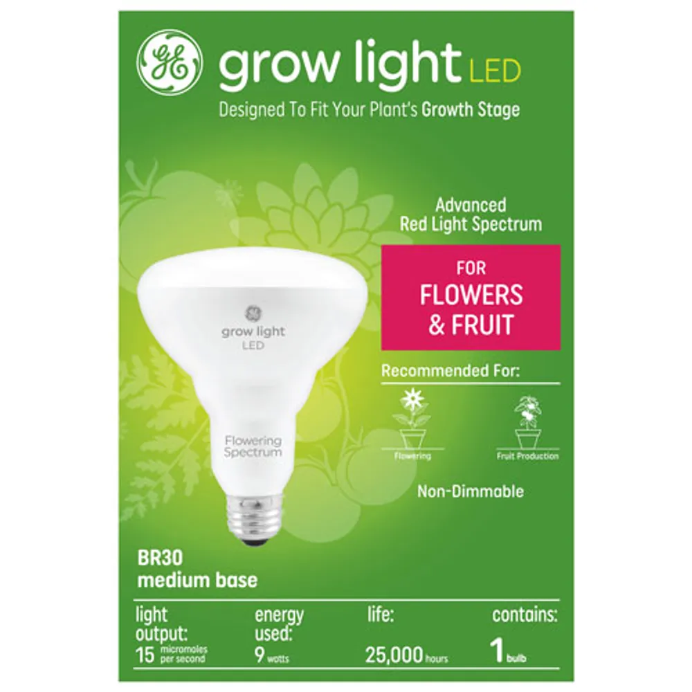 GE Grow Light BR30 LED Light Bulb - Red
