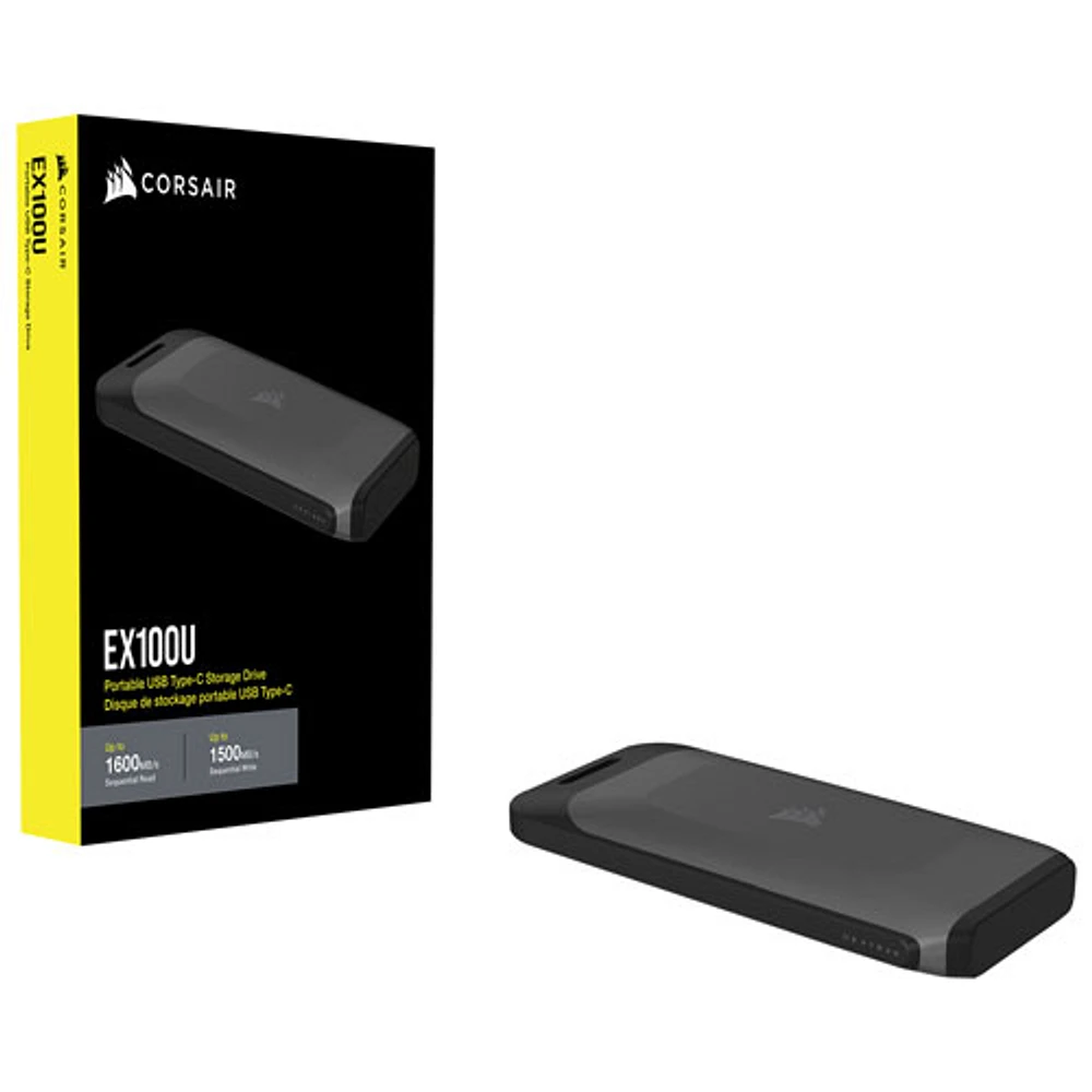 Disque SSD externe USB-C de 2 To EX100U de Corsair (CSSD-EX100U2TB)