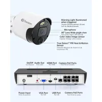 Swann Master Series Indoor/Outdoor PoE Wired 8-CH 2TB NVR Security System with 8 Bullet 4K Ultra HD Cameras - Black