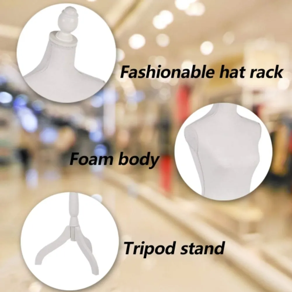 HOMCOM Female Mannequin Dress Form Clothing Display Stand Adjustable w/  Base