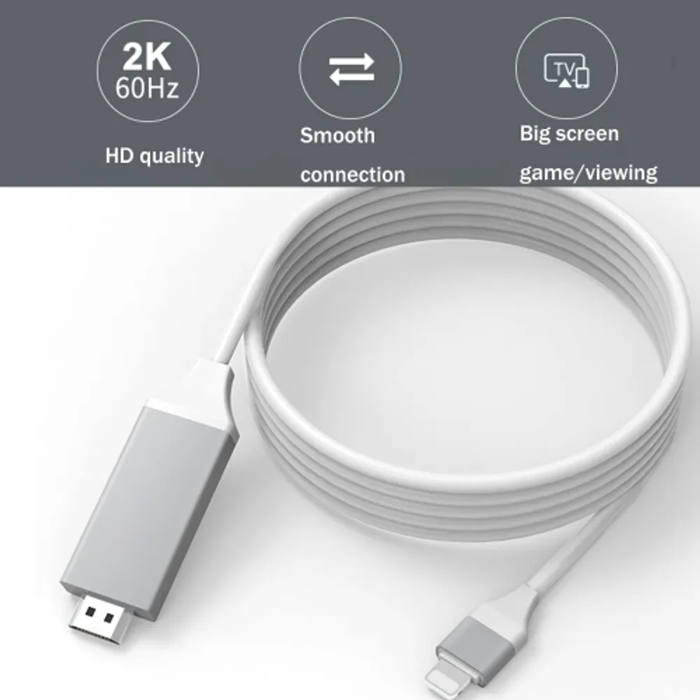 iPhone to TV HDMI Cable, MFi Certified Lightning to HDMI Cord for