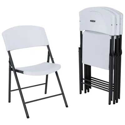 Lifetime Traditional Folding Dining Chair - Set of 4 - White/Black