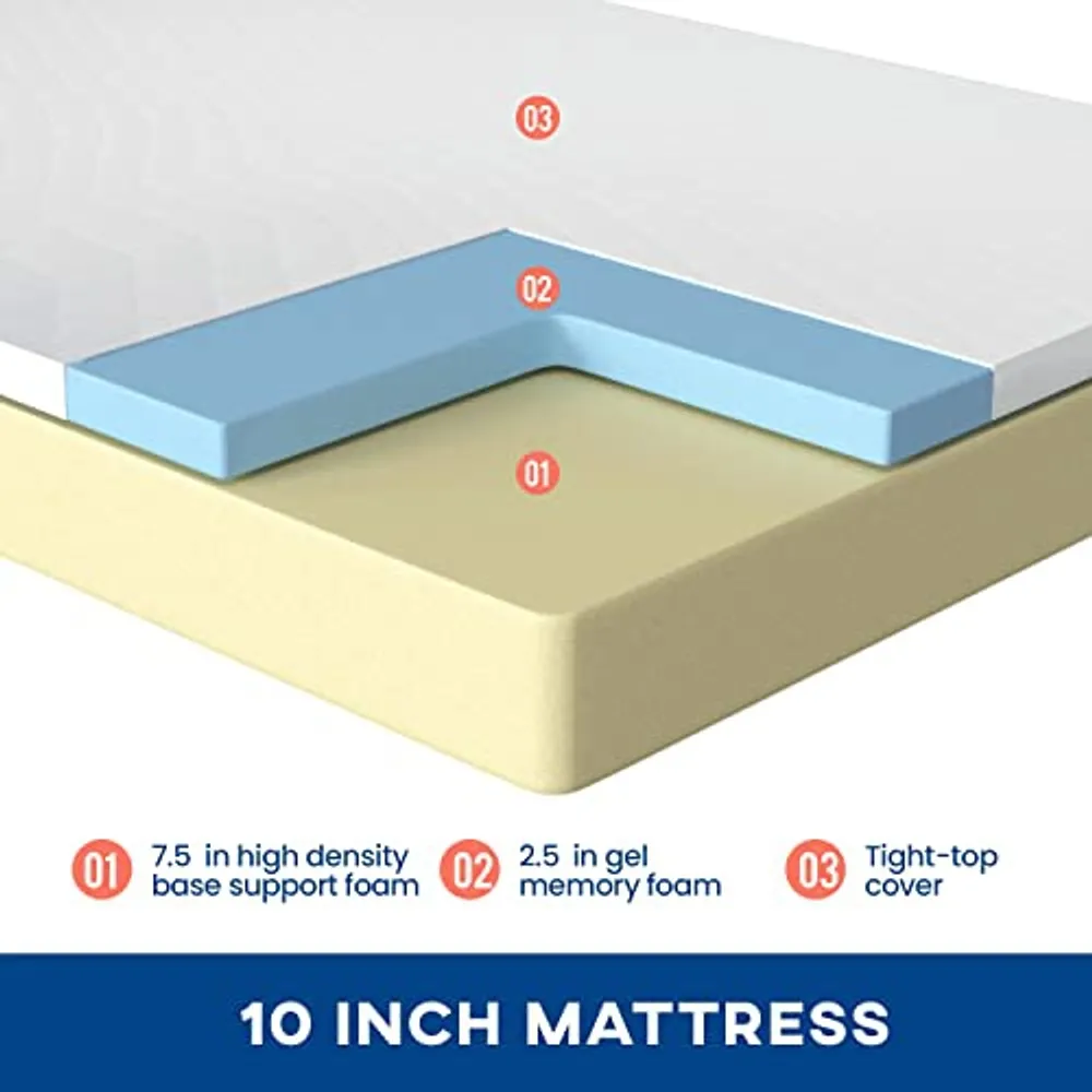 Gel Memory Foam Mattress Wave Comfort Foam Mattress 8 inch