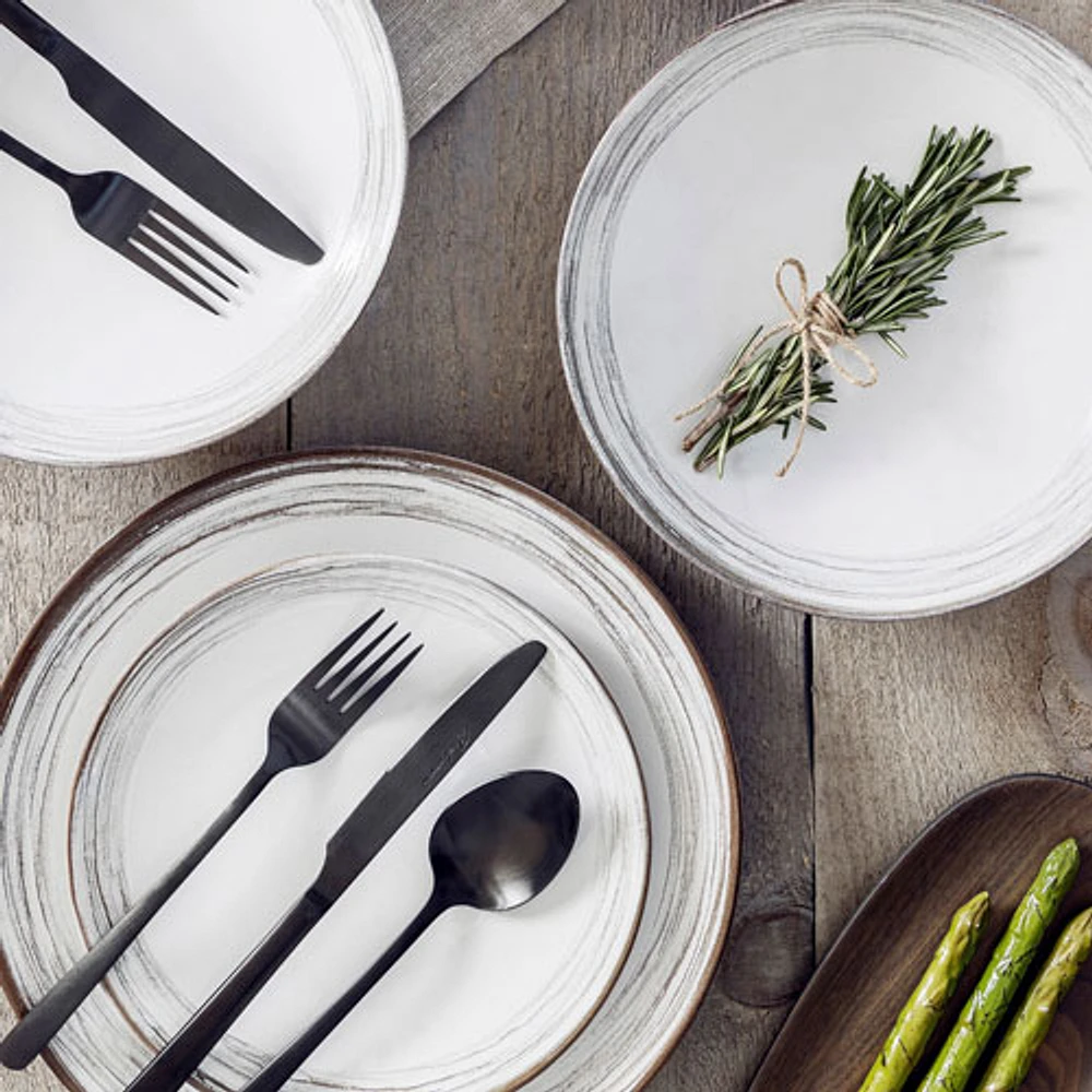 Service de vaisselle de 12 pièces en grès Provence de Mesa Ceramics - Blanc