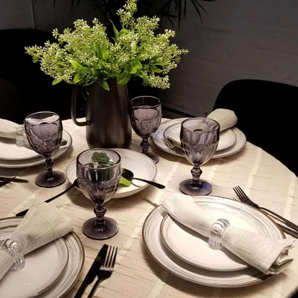 Service de vaisselle de 12 pièces en grès Provence de Mesa Ceramics - Blanc