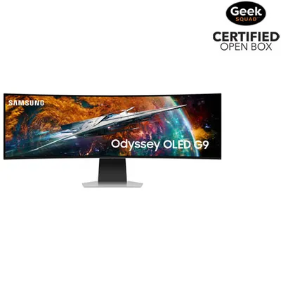 Open Box - Samsung 49" QHD 240Hz 0.03ms GTG Curved OLED LED FreeSync Smart Monitor (LS49CG954SNXZA) - Silver