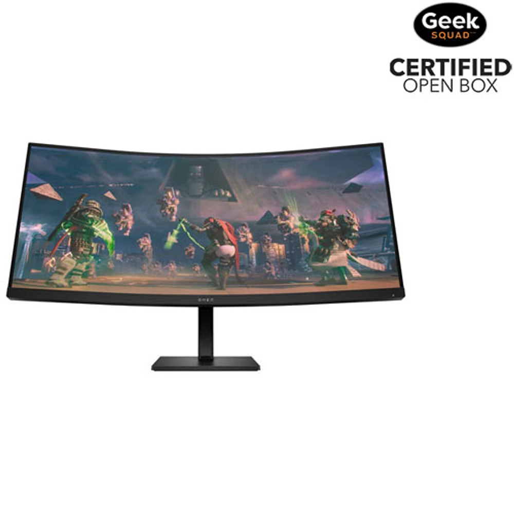 Open Box - HP Omen 34" QHD 165Hz 1ms GTG Curved VA LED FreeSync Gaming Monitor (OMEN 34c) - Black