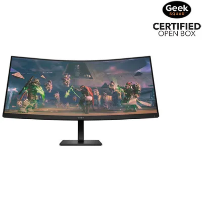 Open Box - HP Omen 34" QHD 165Hz 1ms GTG Curved VA LED FreeSync Gaming Monitor (OMEN 34c) - Black