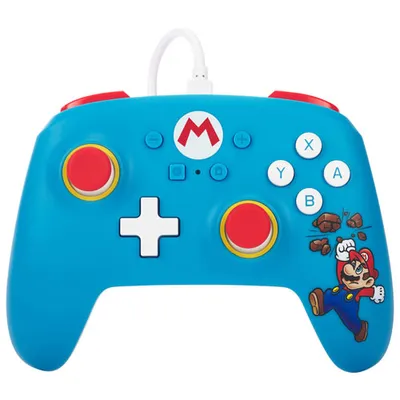 Manette avec fil de PowerA pour Switch - Mario casseur de briques