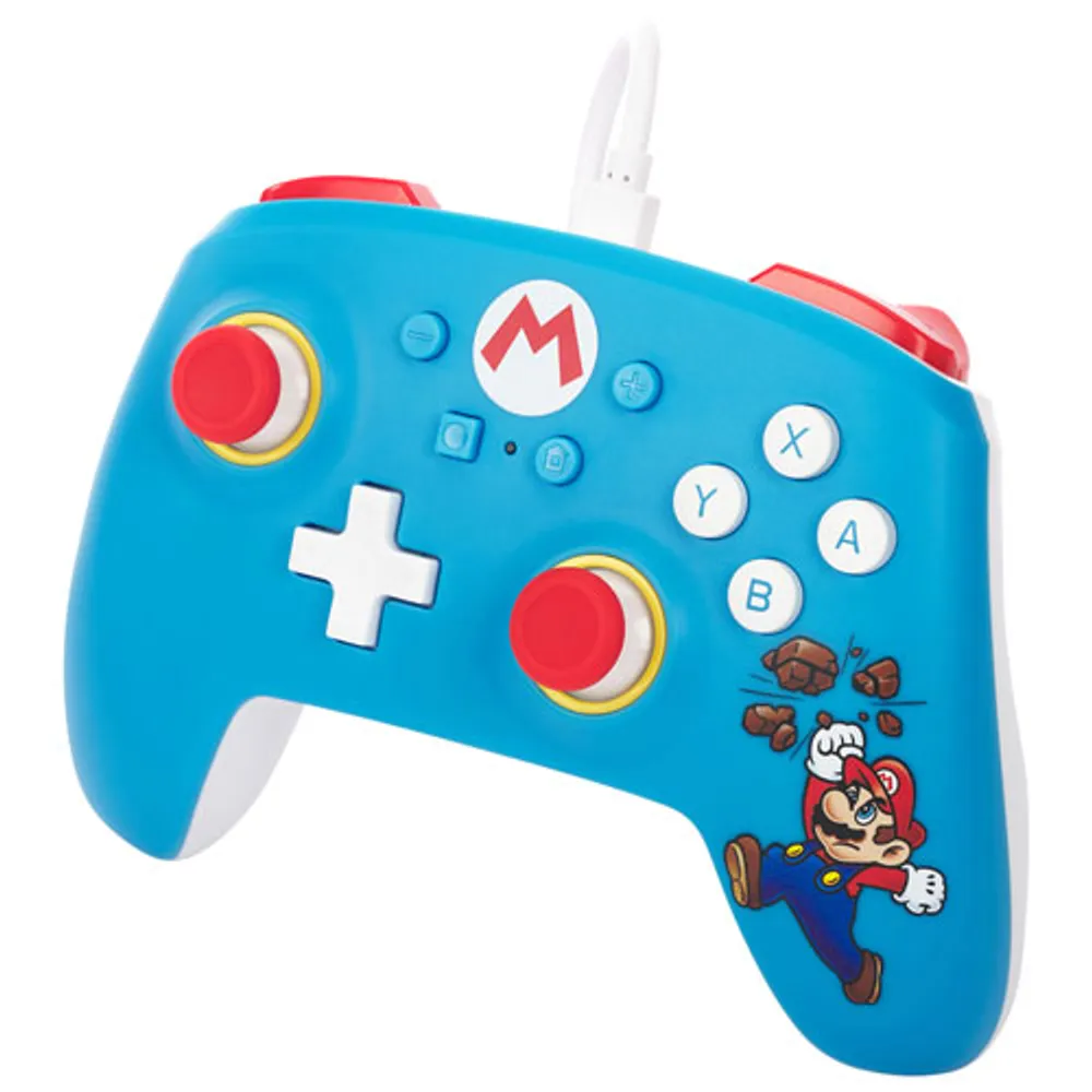 Manette avec fil de PowerA pour Switch - Mario casseur de briques