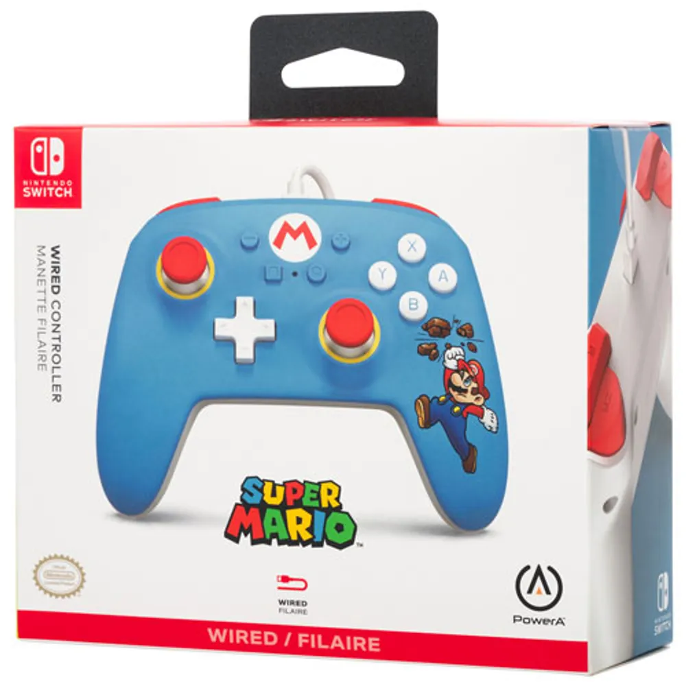 Manette avec fil de PowerA pour Switch - Mario casseur de briques