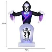 Occasions 8 Ft. Inflatable Reaper Behind Tombstone