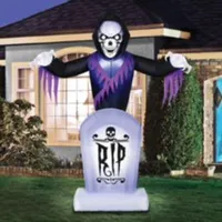 Occasions 8 Ft. Inflatable Reaper Behind Tombstone