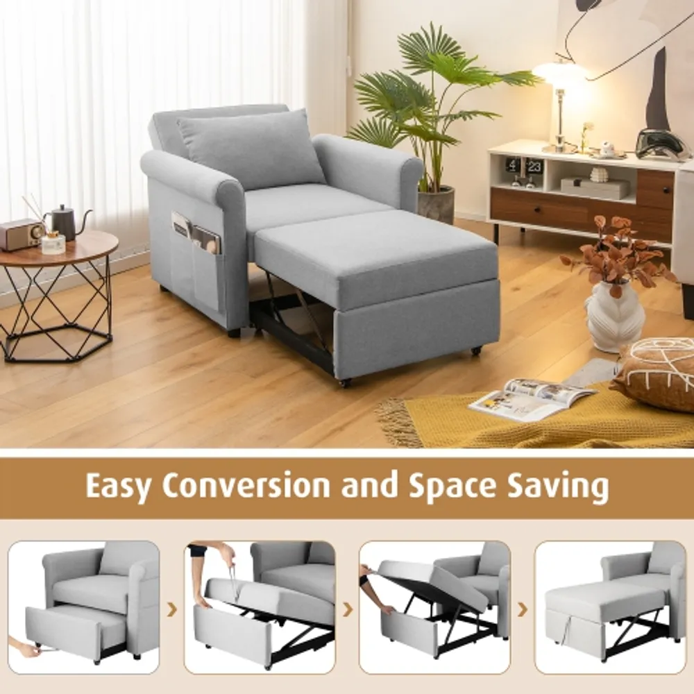 Costway Convertible Futon Sofa Bed Memory Foam Couch Sleeper with