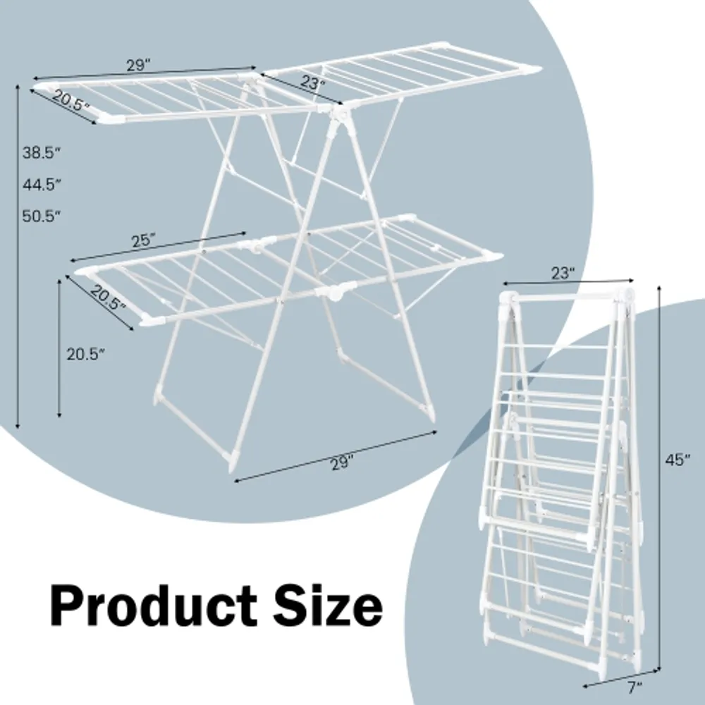 Costway Laundry Clothes Storage Drying Rack Portable Folding Dryer Hanger  Heavy Duty 