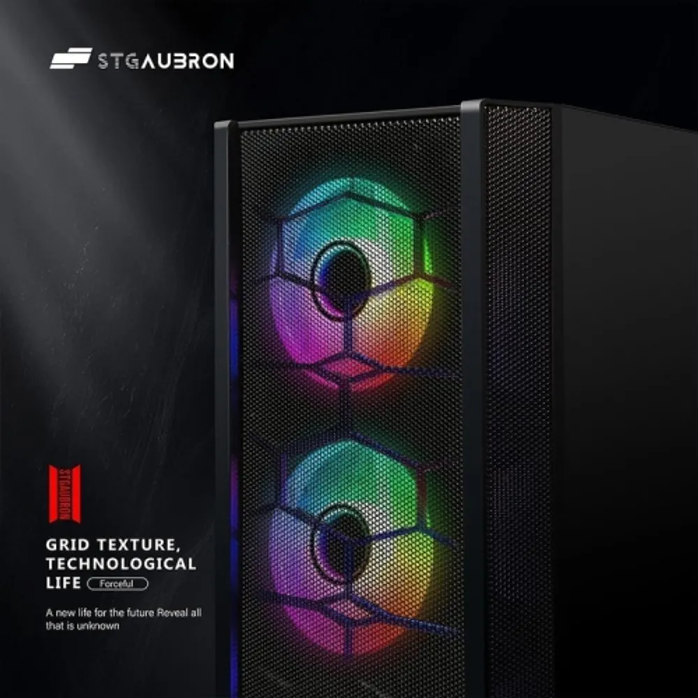 STGAubron Gaming Desktop PC Computer,Intel Core I7 3.4 GHz up to 3.9  GHz,Radeon RX 580 8G GDDR5,16G RAM,512G SSD,WiFi,Bluetooth 5.0,RGB  Fanx6,RGB