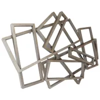 Moe's Home Collection Iron Geometric Rectangle Wall Decor- Silver