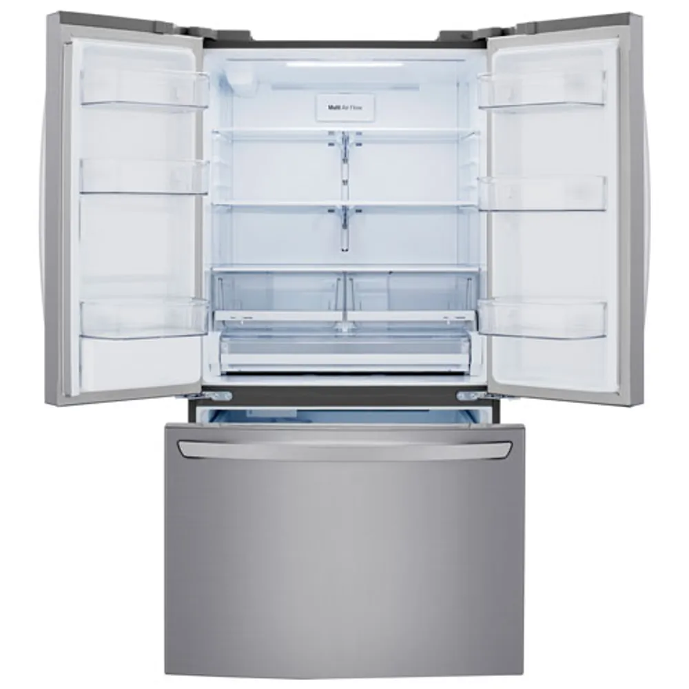 LG 36" 29 Cu. Ft. French Door Refrigerator with Water Dispenser (LRFWS2906V) - Platinum Silver Steel