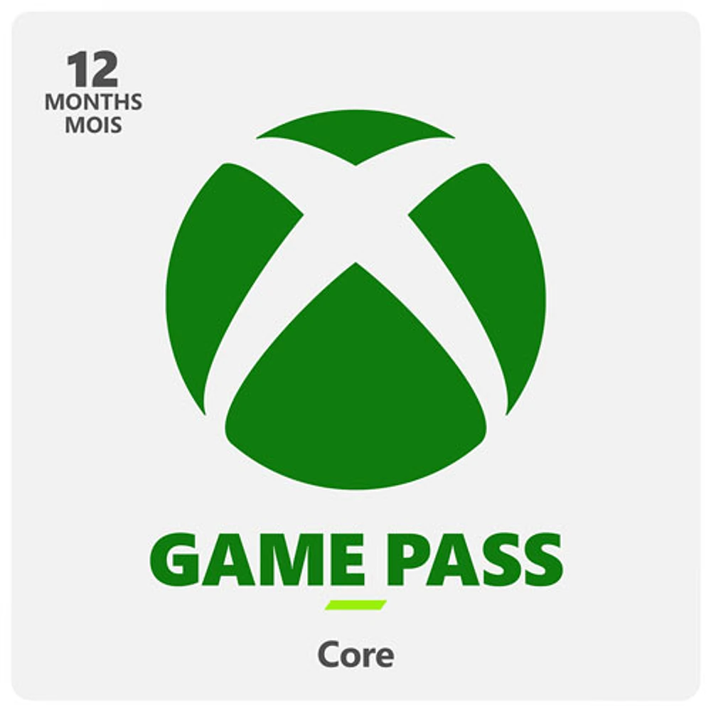 Abonnement de 12 mois à Xbox Game Pass Core - Téléchargement numérique