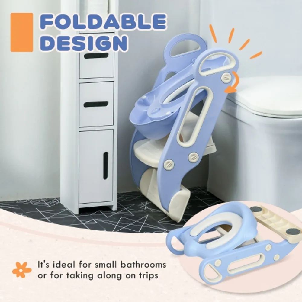 Qaba Potty Training Toilet Seat with Step Stool Ladder, Children