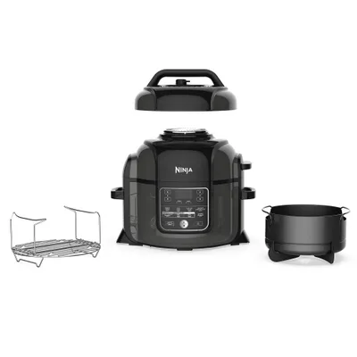  Ninja OL601 Foodi XL 8 Qt. Pressure Cooker Steam Fryer with  SmartLid, 14-in-1 that Air Fries, Bakes & More, with 3-Layer Capacity, 5  Qt. Crisp Basket & 45 Recipes, Silver/Black