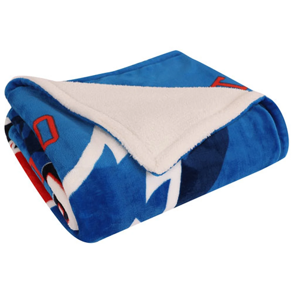 Jeté en sherpa de polyester moelleux de la MLB - 50 x 60 po - Blue Jays de Toronto