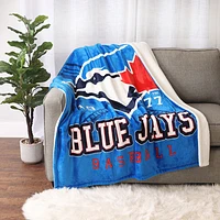 Jeté en sherpa de polyester moelleux de la MLB - 50 x 60 po - Blue Jays de Toronto