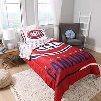 Ensemble de draps de 4 pièces de la LNH - Lit simple - Canadiens de Montréal