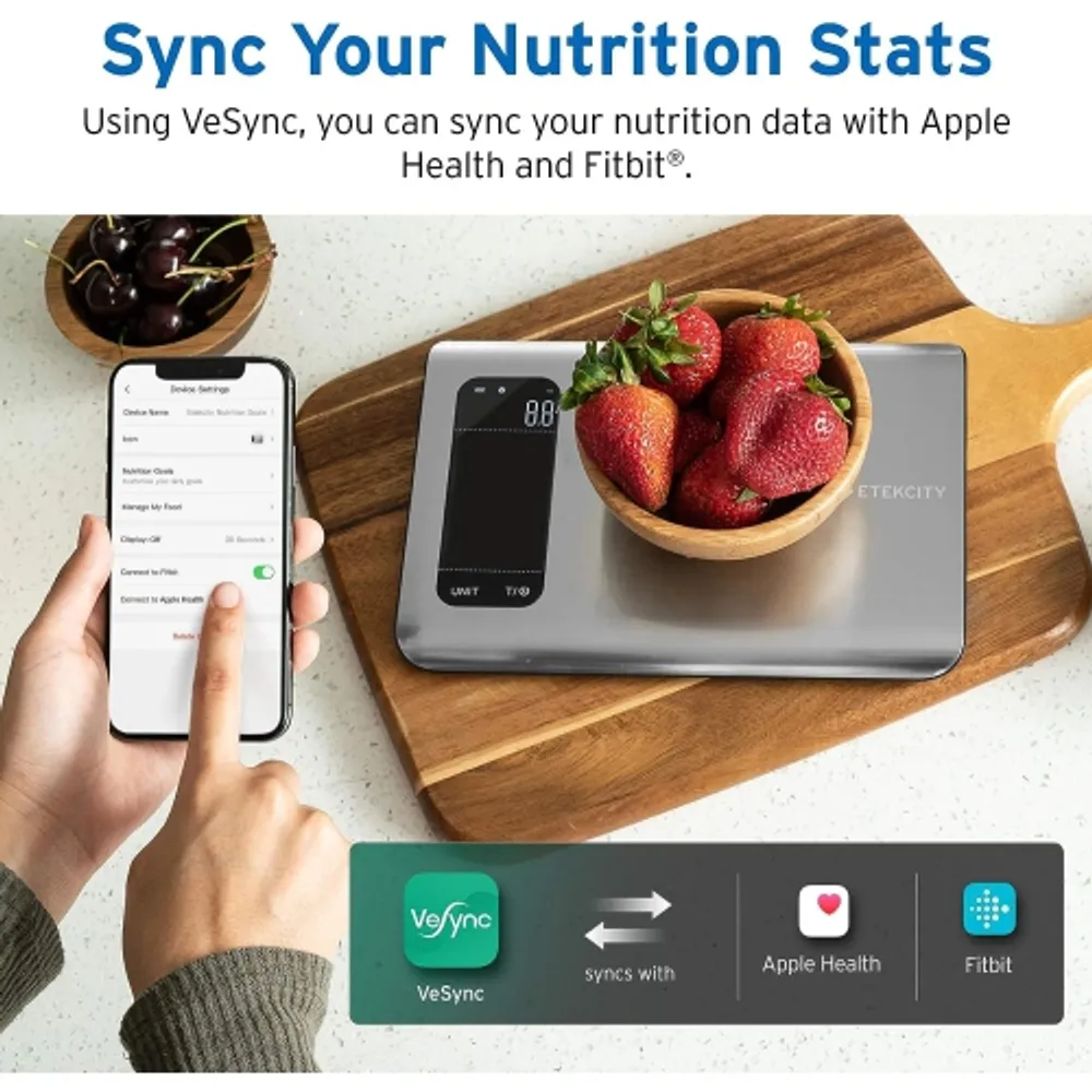 Etekcity Smart Food Nutrition Kitchen Scale, Digital Grams and