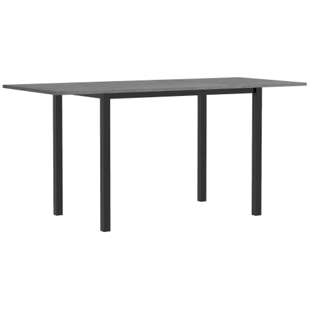 HOMCOM Folding Dining Table, Rectangular Table with Metal Frame, Space  Saving for Small Kitchen, Black