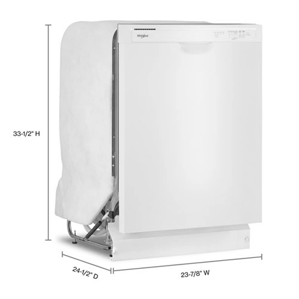 Whirlpool 24" 57dB Built-In Dishwasher (WDF341PAPW) - White