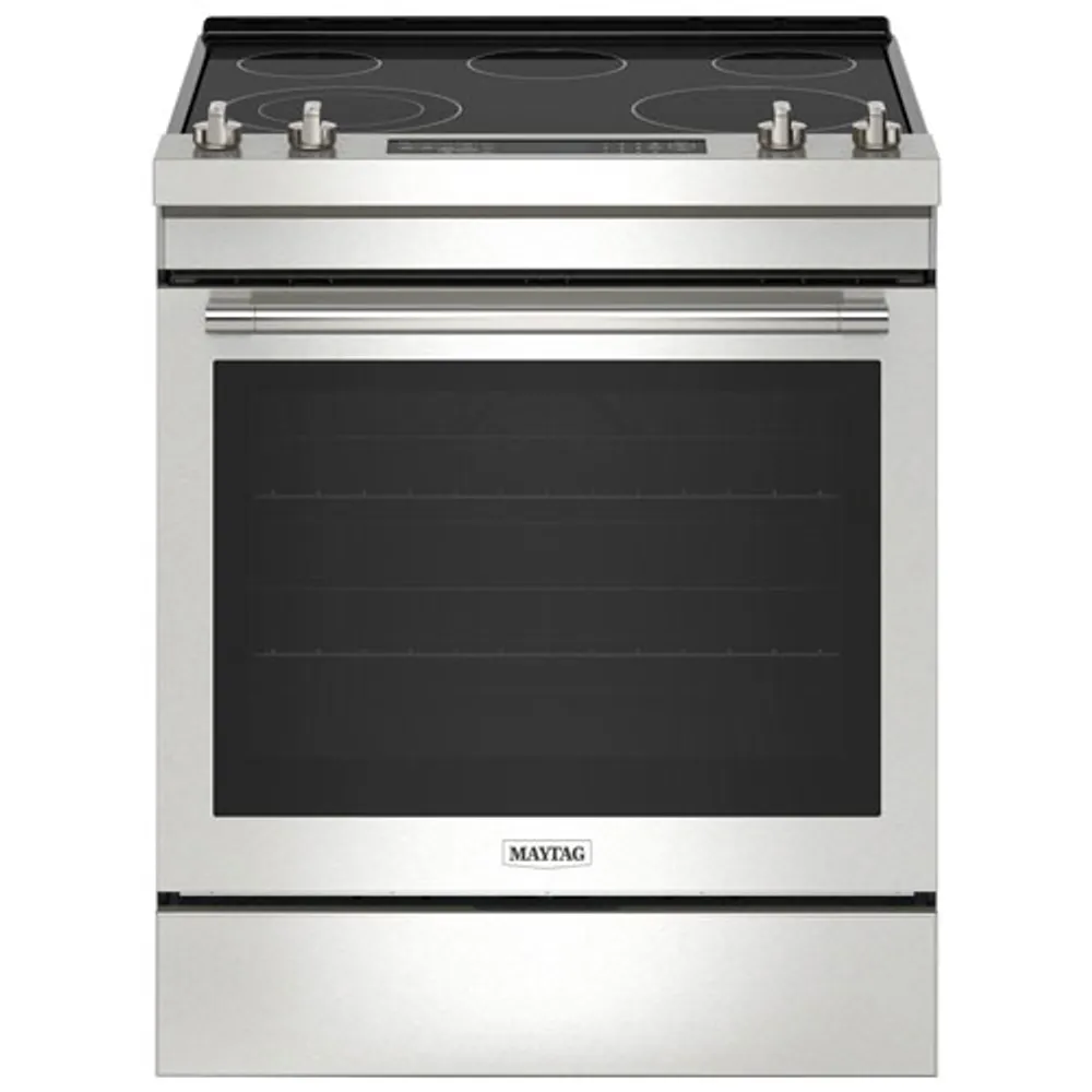 Maytag 30" 6.4 Cu. Ft. True Convection 5-Element Slide-In Electric Air Fry Range (YMES8800PZ) - Stainless Steel
