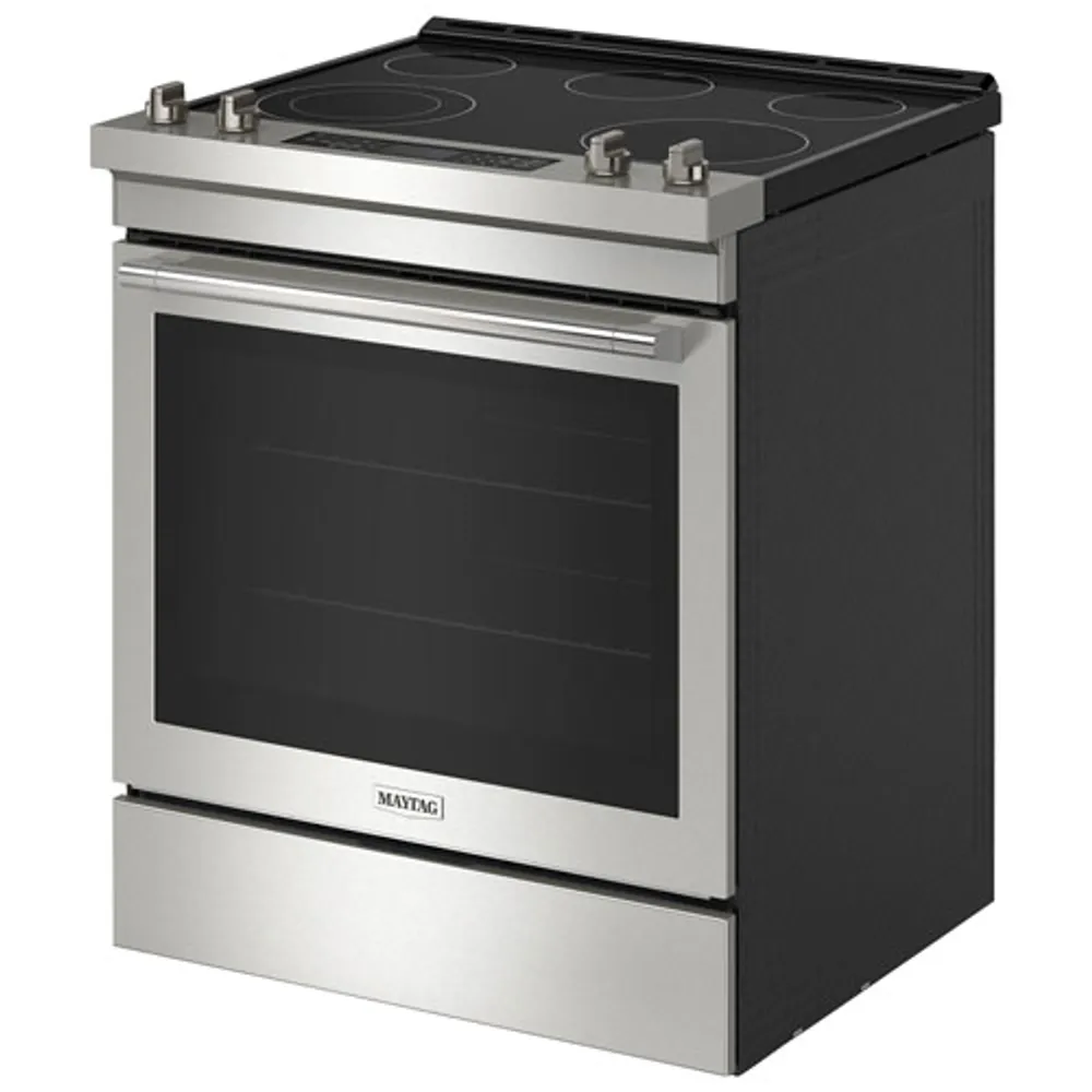 Maytag 30" 6.4 Cu. Ft. True Convection 5-Element Slide-In Electric Air Fry Range (YMES8800PZ) - Stainless Steel