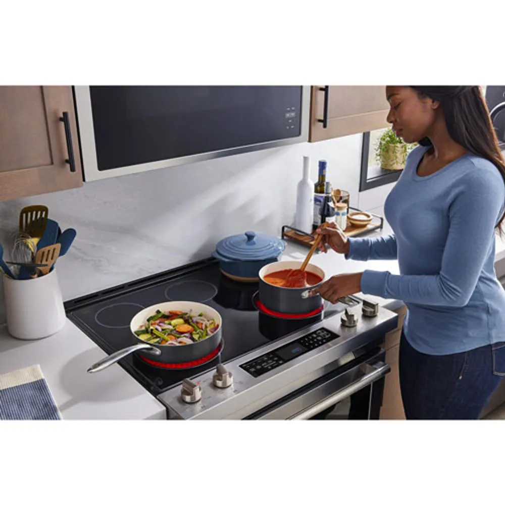 Maytag 30" 6.4 Cu. Ft. True Convection 5-Element Slide-In Electric Air Fry Range (YMES8800PZ) - Stainless Steel