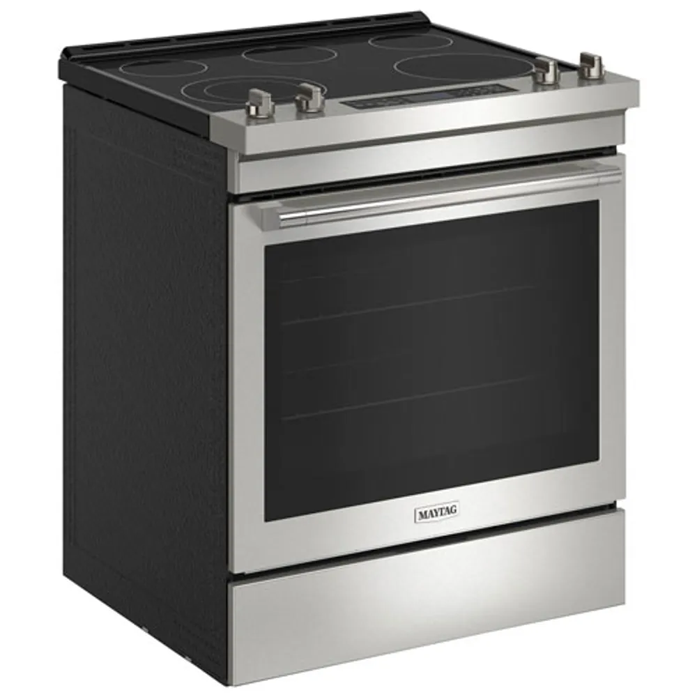 Maytag 30" 6.4 Cu. Ft. True Convection 5-Element Slide-In Electric Air Fry Range (YMES8800PZ) - Stainless Steel