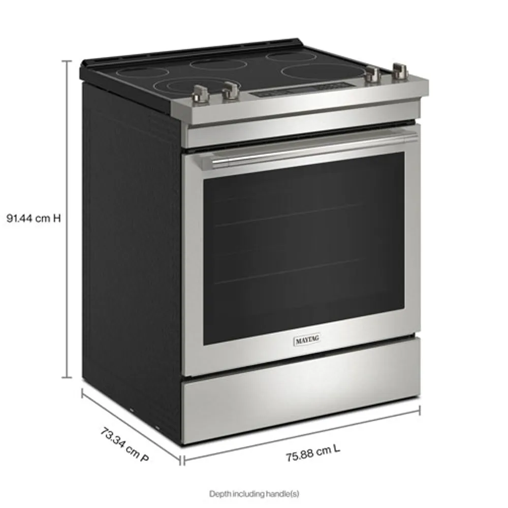 Maytag 30" 6.4 Cu. Ft. True Convection 5-Element Slide-In Electric Air Fry Range (YMES8800PZ) - Stainless Steel