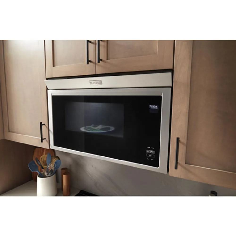 Maytag Over-The-Range Turntable-Free Flush-Mount Microwave - 1.1 Cu. Ft. - Stainless Steel