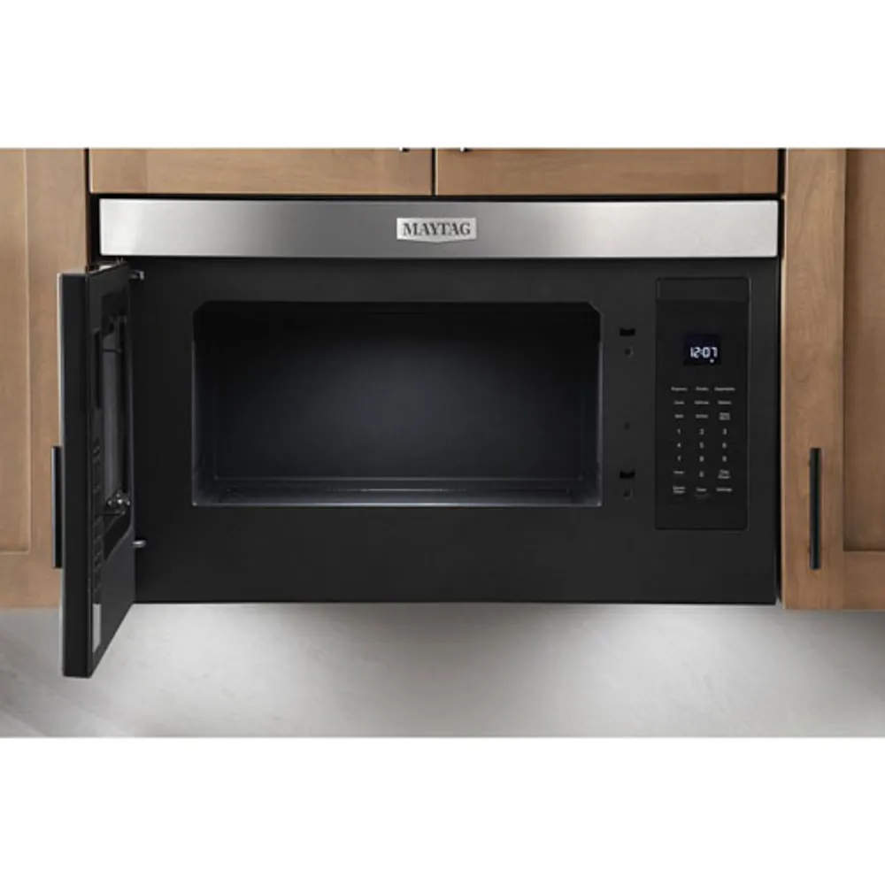 Maytag Over-The-Range Turntable-Free Flush-Mount Microwave - 1.1 Cu. Ft. - Stainless Steel