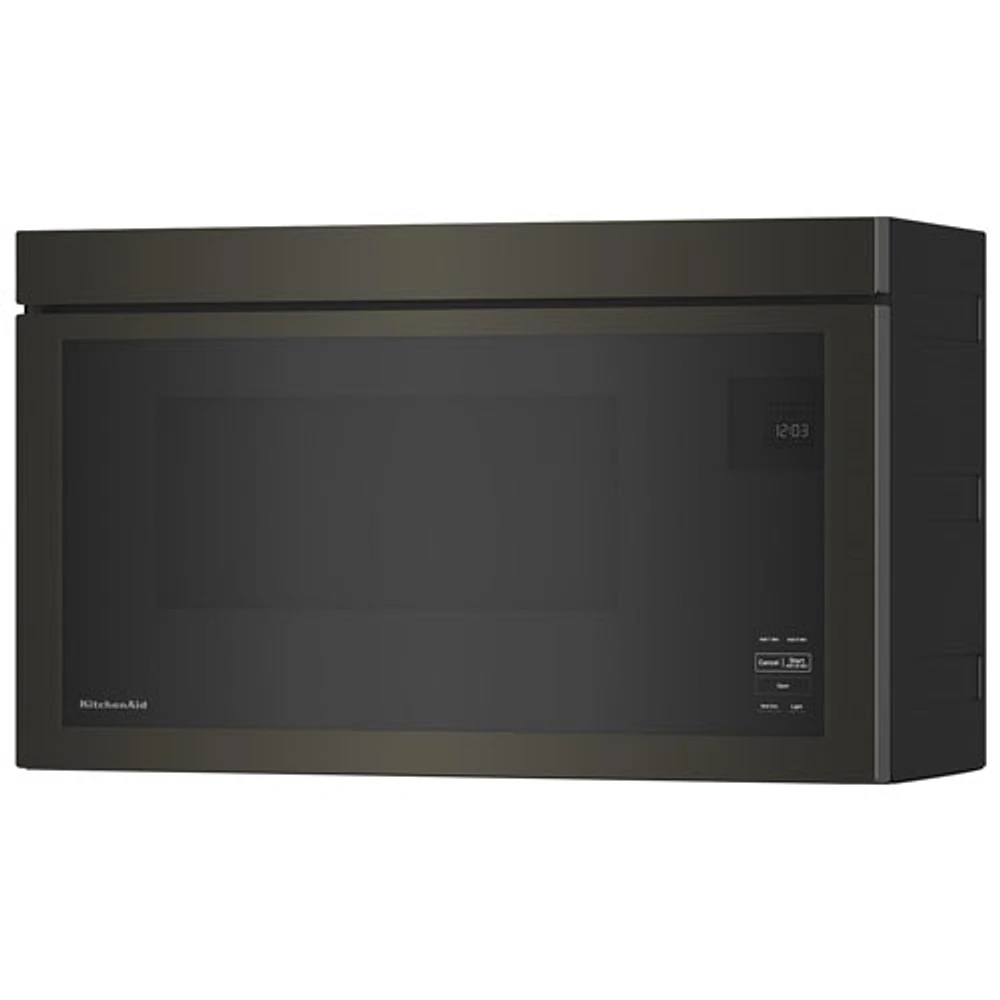 Kitchenaid Over-The-Range Turntable-Free Flush-Mount Microwave - 1.1 Cu. Ft. - Black Stainless Steel