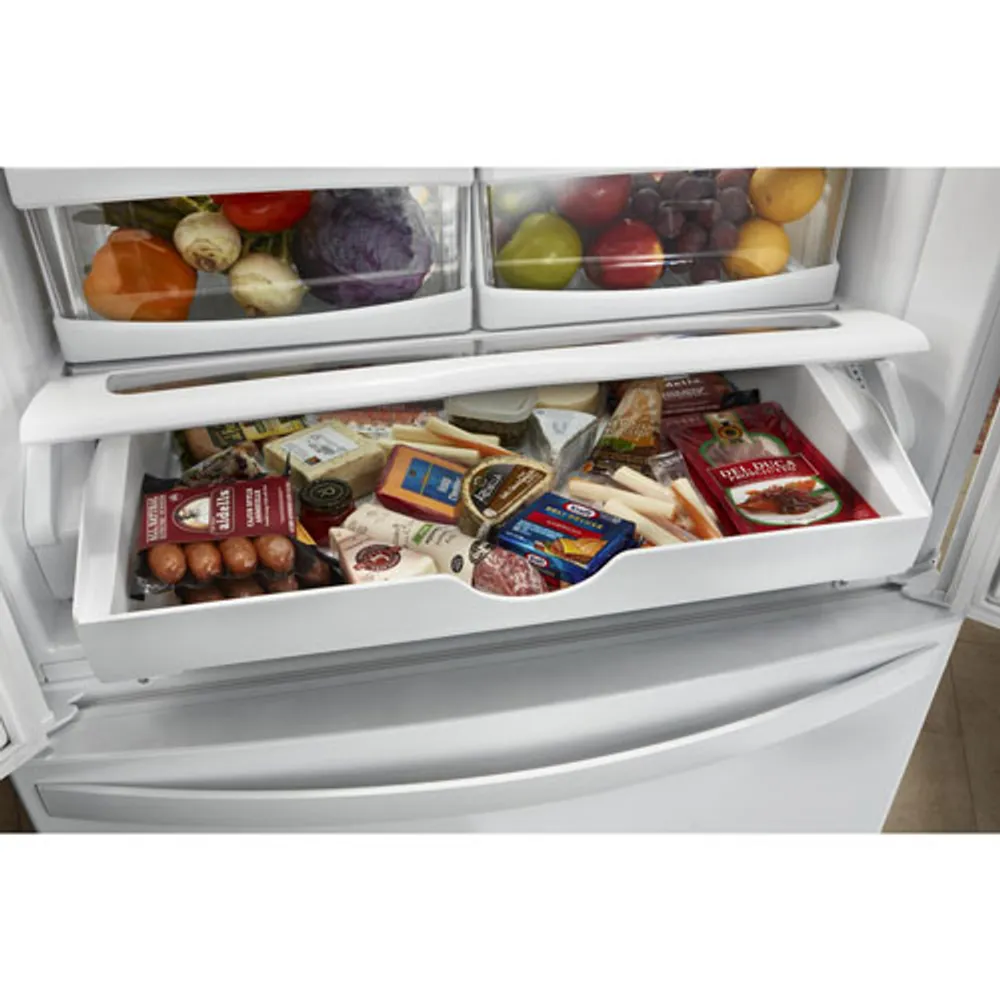 Whirlpool 33" 22.1 Cu. Ft. French Door Refrigerator w/Water Dispenser(WRFF5333PV) - Black Stainless Steel