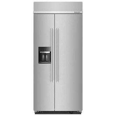 Kitchenaid 36" 20.8 Cu. Ft. Side-By-Side Refrigerator w/ Water & Ice Dispenser(KBSD706MPS) - Stainless Steel